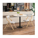 Folding Dining Chair Set Of 2 With Solid Wood Frame And Padded Seat