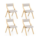 Folding Dining Chair Set Of 2 With Solid Wood Frame And Padded Seat