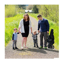 Folding Double Baby Stroller With Tandem Seating And Canopy Black