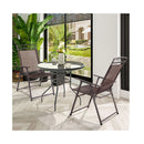 Set of 4 Portable Folding Garden Chairs with Armrests for Outdoor Camping