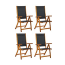 Folding Garden Chairs 4 Pcs Solid Wood Acacia And Textilene