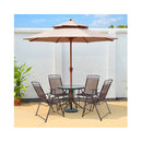 Set of 4 Portable Folding Garden Chairs with Armrests for Outdoor Camping