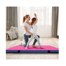 Folding Gymnastic Mat With Pu Leather Cover And Carrying Handles Pink