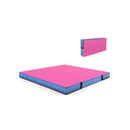 Folding Gymnastic Mat With Pu Leather Cover And Carrying Handles Pink