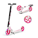 Pink Folding Kick Push Scooter With Flashing Led Wheels