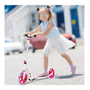 Pink Folding Kick Push Scooter With Flashing Led Wheels