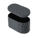 Folding Ottoman Storage Oval Footstool Stool Blanket Box