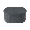 Folding Ottoman Storage Oval Footstool Stool Blanket Box