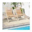 Folding Outdoor Adjustable Sling Chair With Cushioned Headrest