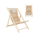Folding Outdoor Adjustable Sling Chair With Cushioned Headrest