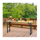 Patio Folding Picnic Table With Adjustable Heights