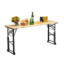 Patio Folding Picnic Table With Adjustable Heights