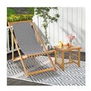 Folding Solid Wood Beach Chair With Adjustable Backrest For Outdoor