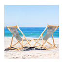 Folding Solid Wood Beach Chair With Adjustable Backrest For Outdoor