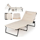 Folding Sun Lounger Foldable Beach Sun Lounger Adjustable Backrest