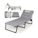Folding Sun Lounger Foldable Beach Sun Lounger Adjustable Backrest