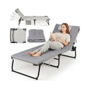 Folding Sun Lounger Foldable Beach Sun Lounger Adjustable Backrest