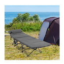 Folding Travel Camping Cot With Carry Bag Removable Mattress Grey