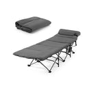 Folding Travel Camping Cot With Carry Bag Removable Mattress Grey