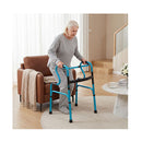 Folding Walker Height Adjustable For Elderly Users Blue