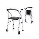 Folding Walker Lightweight Aluminum With 2 Wheels Senior