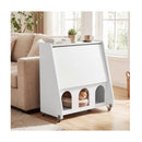 Folding Workstation On Wheels With Shelves For Small Space Home Office