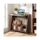 Folding Workstation On Wheels With Shelves For Small Space Home Office