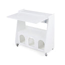 Folding Workstation On Wheels With Shelves For Small Space Home Office