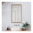 Bathroom Wood Frame Wall Hung Mirror Vanity Home Decor