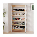 Freestanding Industrial Wooden Newspaper Rack For Living Room