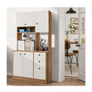 Freestanding Kitchen Cabinet With Wide Countertop Adjustable Shelves