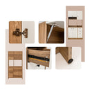 Freestanding Kitchen Cabinet With Wide Countertop Adjustable Shelves