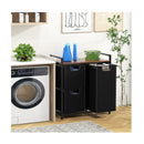 Freestanding Laundry Hamper With Removable Bags Rustic Brown