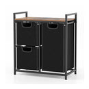 Freestanding Laundry Hamper With Removable Bags Rustic Brown