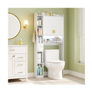 Freestanding Over Toilet Storage Shelf With 2-door Cabinet White