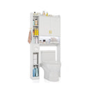 Freestanding Over Toilet Storage Shelf With 2-door Cabinet White