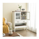 Freestanding Sideboard Buffet Cabinet With 2 Tempered Glass Doors