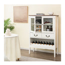 Freestanding Sideboard Buffet Cabinet With 2 Tempered Glass Doors
