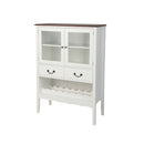 Freestanding Sideboard Buffet Cabinet With 2 Tempered Glass Doors