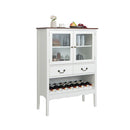 Freestanding Sideboard Buffet Cabinet With 2 Tempered Glass Doors