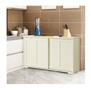 Freestanding Storage Cabinet With Sliding Door For Kitchen