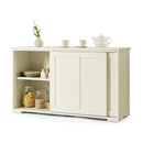 Freestanding Storage Cabinet With Sliding Door For Kitchen