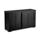 Freestanding Storage Cabinet With Sliding Door For Kitchen Black