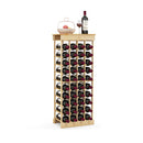 Freestanding Wine Shelf 40 Bottle 10 Tier Natural Wood Wine Storage