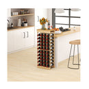 Freestanding Wine Shelf 40 Bottle 10 Tier Natural Wood Wine Storage