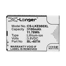 Cameron Sino Cs Lke980Xl 3100Mah Replacement Battery For LG E940 Phone