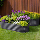 2x Raised Garden Bed 160X80X42cm Oval Planter Box Raised Container Galvanised