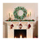 60Cm Snowy Christmas Wreath Garland With 50 Led Lights For Decorations