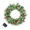 60Cm Snowy Christmas Wreath Garland With 50 Led Lights For Decorations