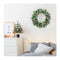 60Cm Snowy Christmas Wreath Garland With 50 Led Lights For Decorations